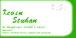 kevin stuhan business card